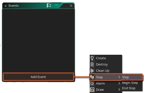 Step-Event hinzufügen